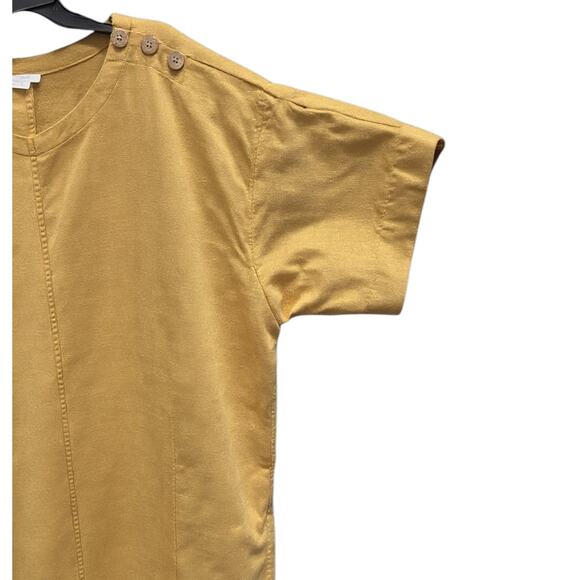 purejill Mustard Woven Tencell Midi Dress with POCKETS size XL - Picture 3 of 6